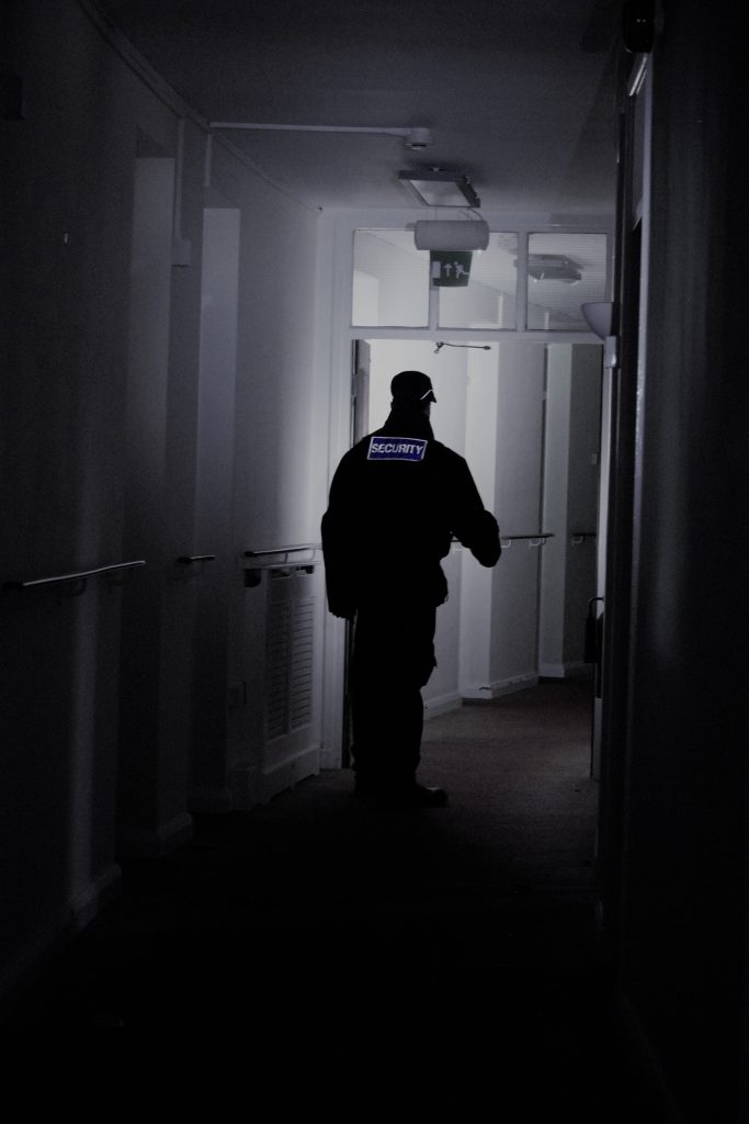 Security officer on patrol